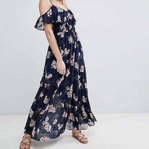 Abercrombie & Fitch Floral Ruffle Maxi Dress